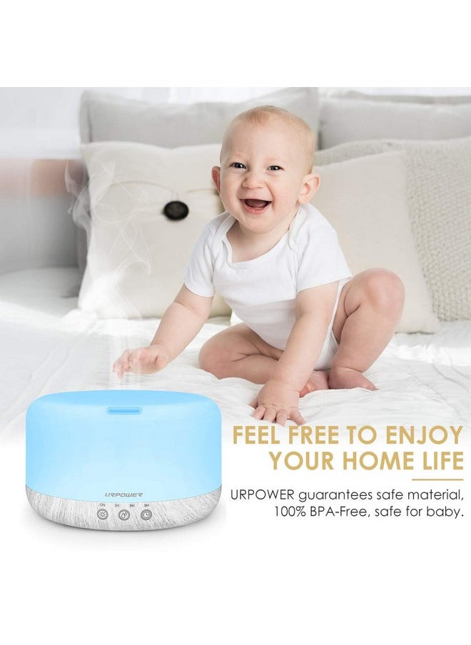 URPOWER - 1000Ml Essential Oil Diffuser Remote Control Humidifiers Aroma Diffuser Ultrasonic Diffusers For Essential Oils Running 20 Hours With Adjustable Mist Mode/4 Timer Settings For Large Room - Image 1