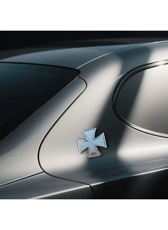 Iron Cross Chrome Metal Car Body Sticker Silvery Color Germany 1813 Malta Symbol Badge - Image 4