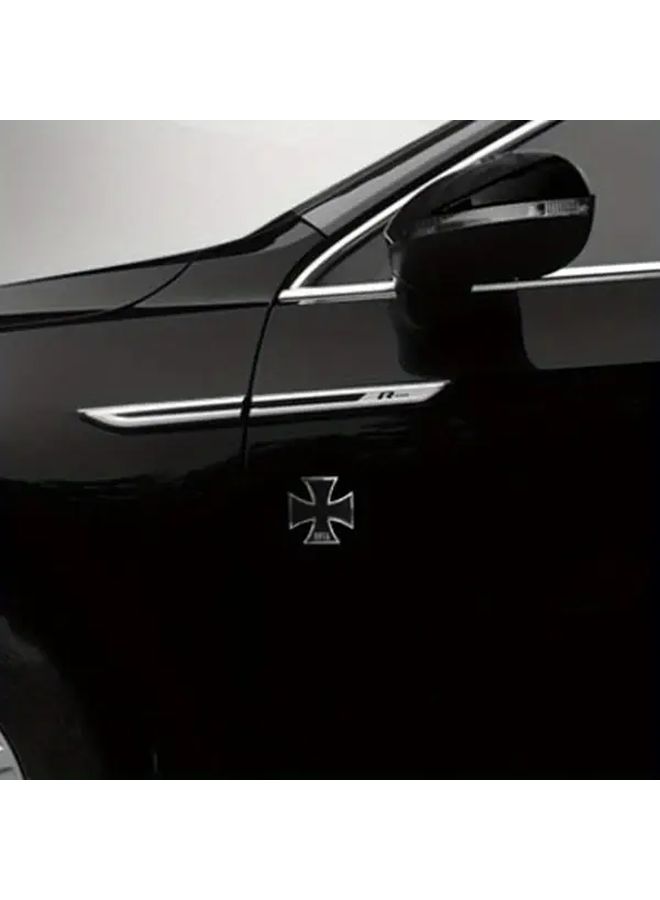 Iron Cross Chrome Metal Car Body Sticker Silvery Color Germany 1813 Malta Symbol Badge - Image 5