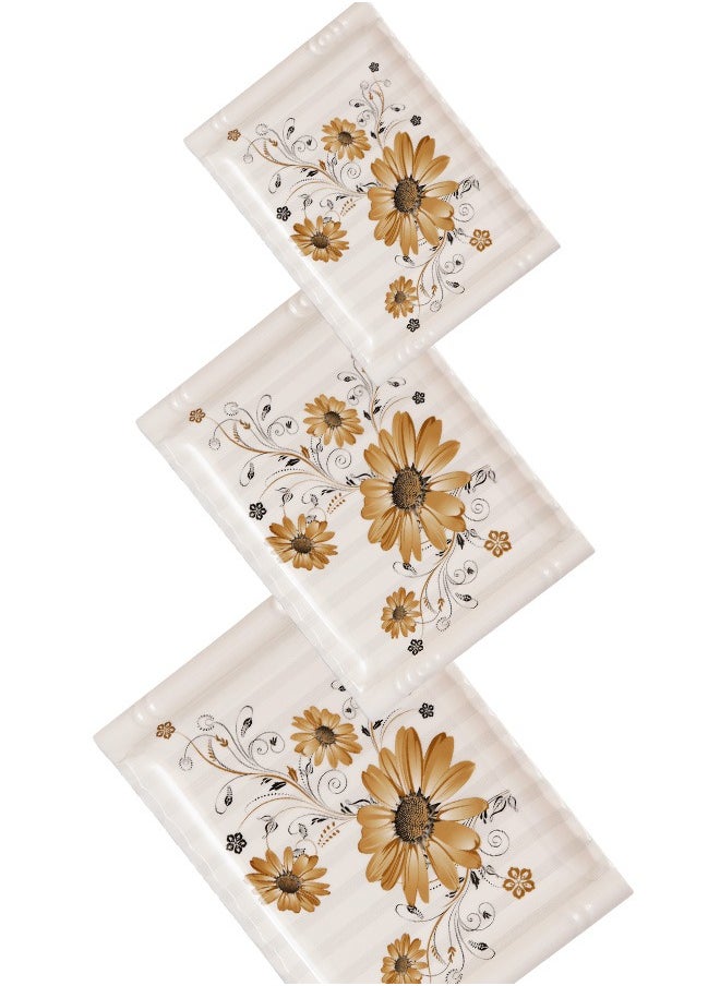 A TO Z Floral Melamine Serving Tray Set – 3 Pcs, Premium Quality, Scratch Resistant & Unbreakable, BPA-Free, 33x38x44.5 cm, Design 205 | Dishwasher Safe, Ideal for Daily Use & Parties  - Image 4