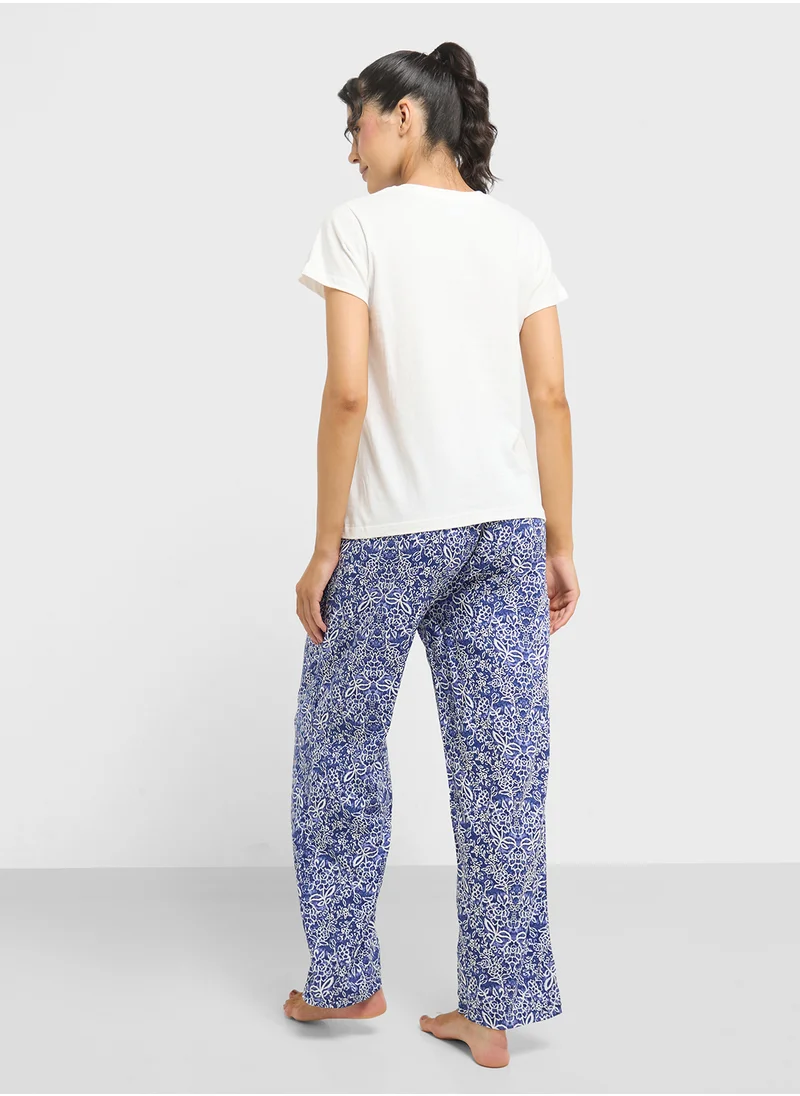 Ginger Cotton T-Shirt & Pyjama Set