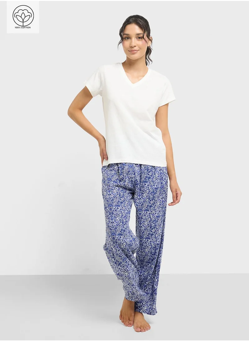 Ginger Cotton T-Shirt & Pyjama Set