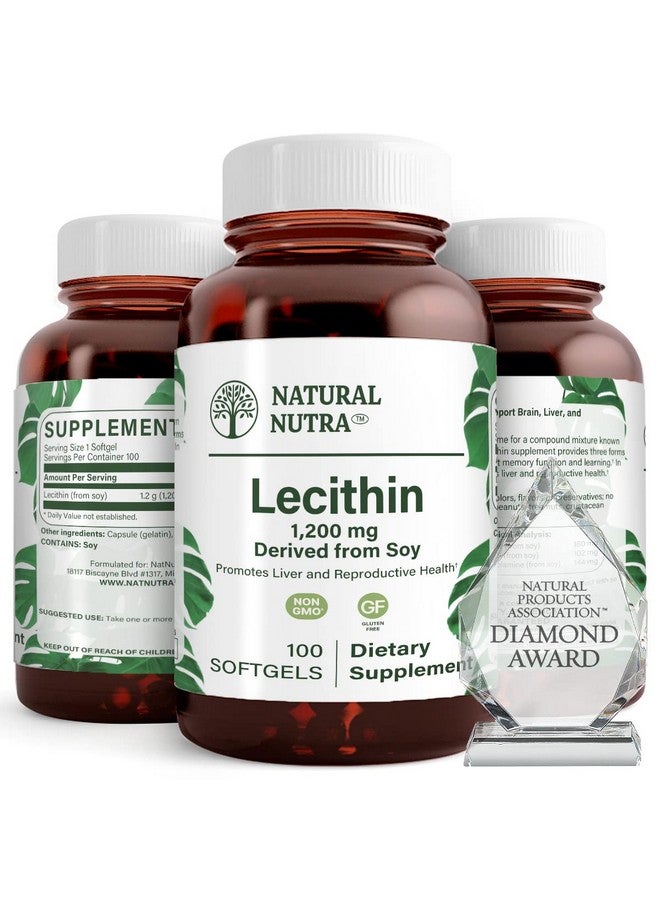 Natural Nutra Soy Lecithin Dietary Supplement Support Brain Functioning Liver Performance And Reproductive Health Infant Development Boost Brain Functioning Glutenfree Non Gmo 100 Softgels - Image 2