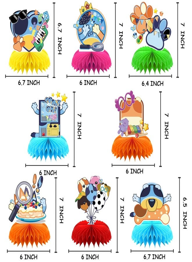 BOBORAT 8pcs Blue Dog Honeycomb Decorations, Cute Cartoon Animal Honeycomb Centerpiece Table Decor, Birthday Party Supplies Ornaments - Image 2