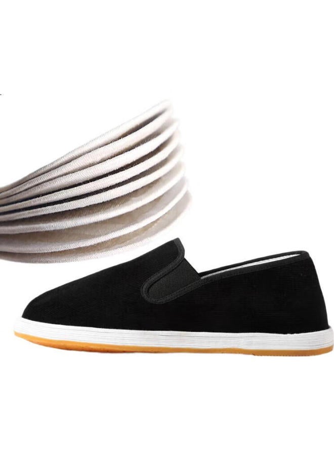 Yuzhaolin Traditional Handmade Beijing Cloth Shoes With Thousand-Layer Sole, Slip-On Casual Shoes For Men, Y1S-1006, Black, Size 39 - Image 3