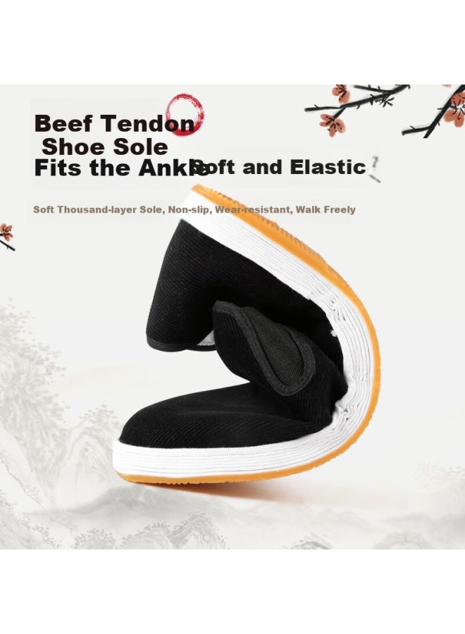 Yuzhaolin Traditional Handmade Beijing Cloth Shoes With Thousand-layer Sole, Slip-on Casual Shoes For Men, Y1s-1006, Black, Size 39 - Image 2