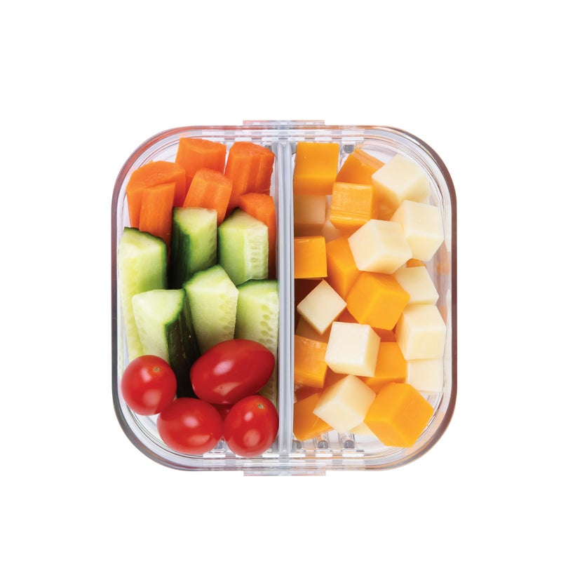 PackIt Mod Snack Bento Food Storage Container, Steel Gray, Shatterproof Crystal Clear Base, with Leak-resistant Dividers and Lid, Microwavable, Dishwasher Safe, Perfect for Snacks - Image 4