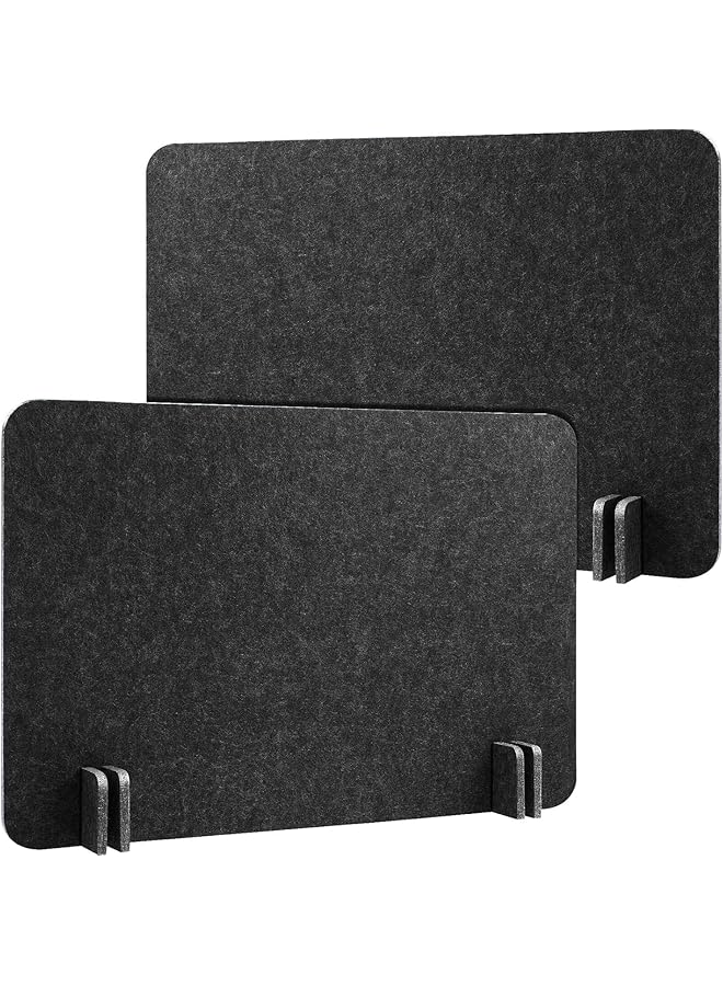 erorex Desk Privacy Panel Of Acoustic Freestanding Desk Divider Desk Partition Noise Reducing Mounted Sound Proof Dividers Lightweight With Support Feet For Classroom Room Table Black 2 Pcs - Image 1