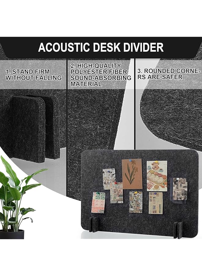 erorex Desk Privacy Panel Of Acoustic Freestanding Desk Divider Desk Partition Noise Reducing Mounted Sound Proof Dividers Lightweight With Support Feet For Classroom Room Table Black 2 Pcs - Image 2