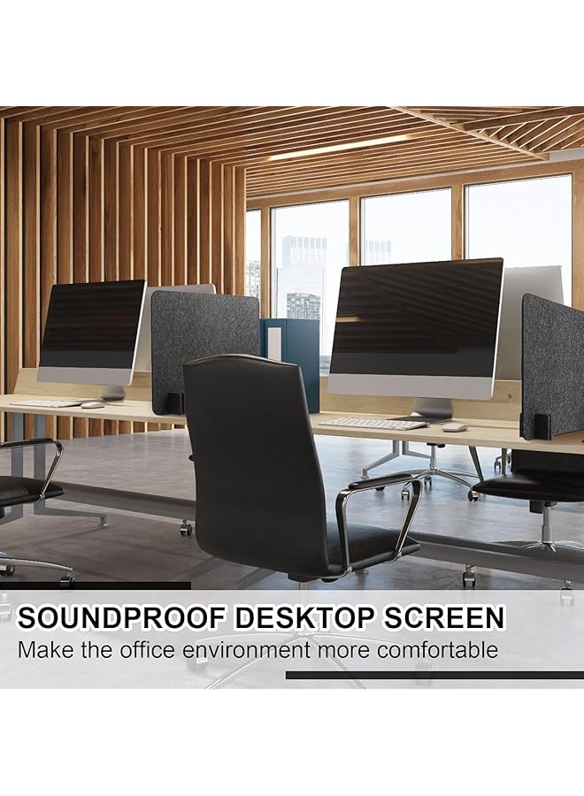 erorex Desk Privacy Panel Of Acoustic Freestanding Desk Divider Desk Partition Noise Reducing Mounted Sound Proof Dividers Lightweight With Support Feet For Classroom Room Table Black 2 Pcs - Image 5