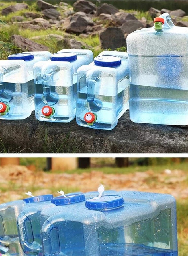 Zzooi 5L/1.3Gallon Mini Portable Square Beverage Water Container Dispenser with Spigot and Handle,Transparent Blue - Image 4