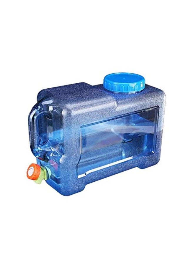 Zzooi 5L/1.3Gallon Mini Portable Square Beverage Water Container Dispenser with Spigot and Handle,Transparent Blue - Image 1