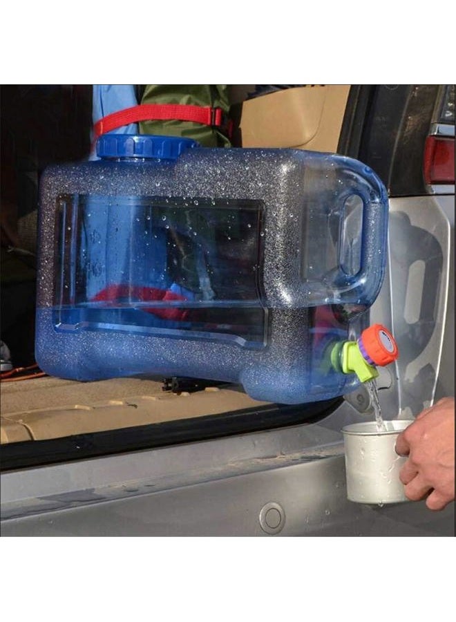 Zzooi 5L/1.3Gallon Mini Portable Square Beverage Water Container Dispenser with Spigot and Handle,Transparent Blue - Image 5
