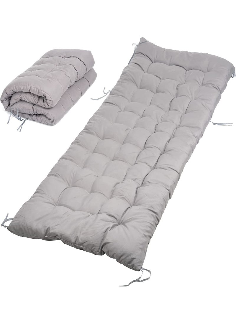 INDIAN DECOR INDIAN DECOR 80333 Soft Cotton Foldable Bed Mattress Soft and Comfortable Thick Cotton Foldable Sleeping Cot Mattress Pad for Traveling Hiking Backpacking 728x 276 Grey  - Image 1