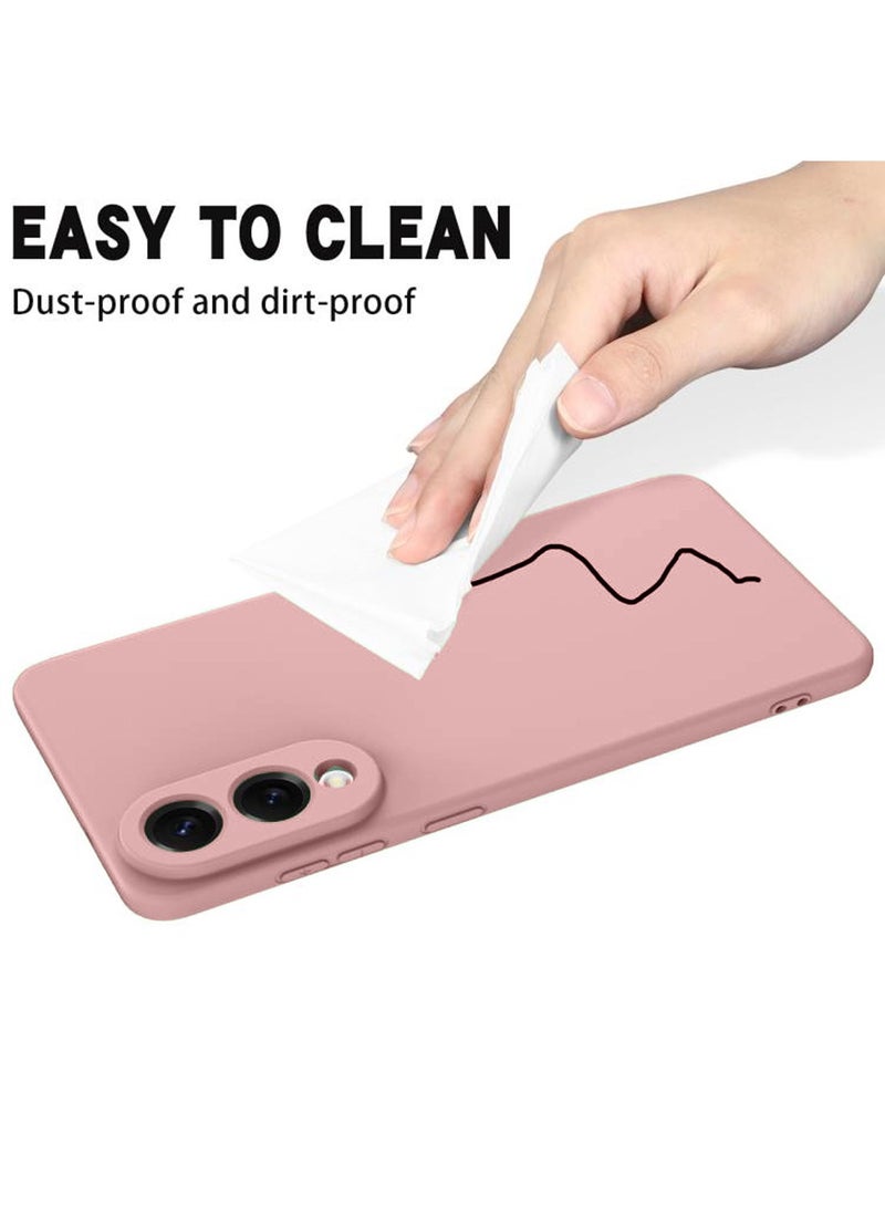 Wtech Samsung Galaxy S25 Edge 5G 2025 Premium Soft Liquid Silicone Case Cover - Pink - Image 5