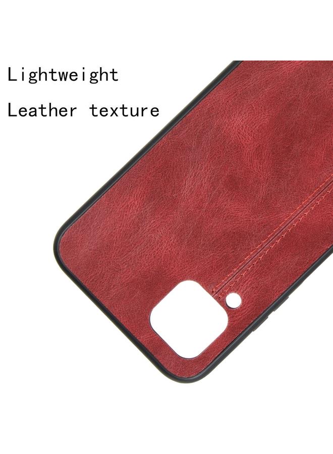 اس-توب جراب لهاتف Huawei Nova 6 SE مقاوم للصدمات بنمط جلد البقر المخيط من مادة PC + PU + TPU - Image 4