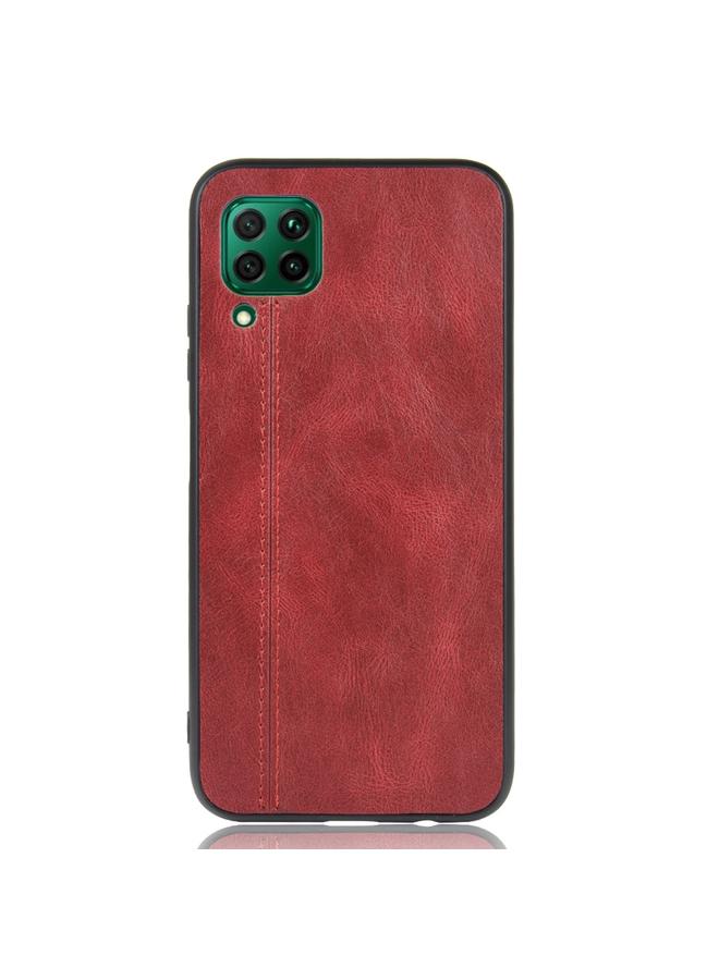 اس-توب جراب لهاتف Huawei Nova 6 SE مقاوم للصدمات بنمط جلد البقر المخيط من مادة PC + PU + TPU - Image 2