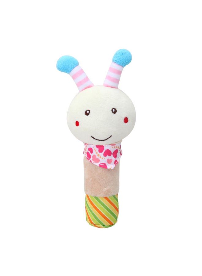 Cute Cartoon Animal Hand Shake Bell Toy Baby Hand Grab Ring Bell Plush Toy Round Shape Infant Sensory Stimulation-Color:Bee Hand Stick  - Image 1