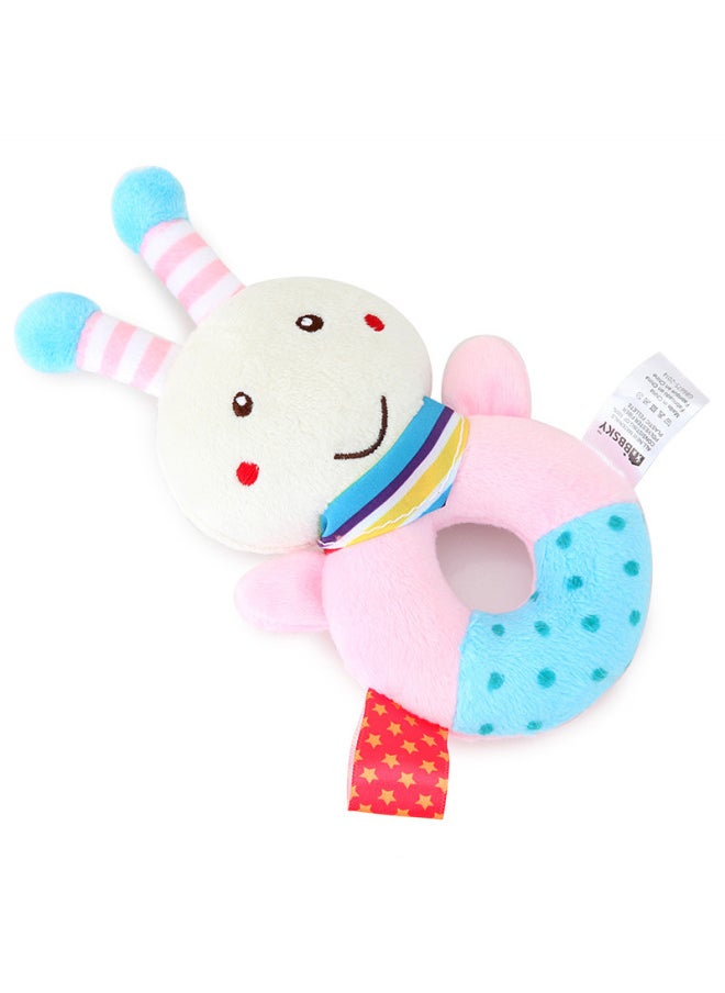 Cute Cartoon Animal Hand Shake Bell Toy Baby Hand Grab Ring Bell Plush Toy Round Shape Infant Sensory Stimulation-Color:Bee Hand Stick  - Image 4