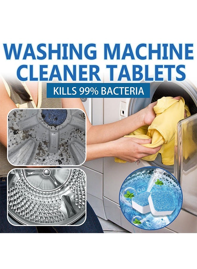 Jakehoe 12 قرص تنظيف لغسالة الملابس قابل للتفاعل الفوار، منظف غسالة لإزالة الترسبات، أقراص تنظيف عميقة، مناسبة لتنظيف الغسالة، التعقيم، إزالة الأوساخ، أقراص منظف الغسالة تساعد في إزالة الرواسب المسببة للرائحة - Image 5