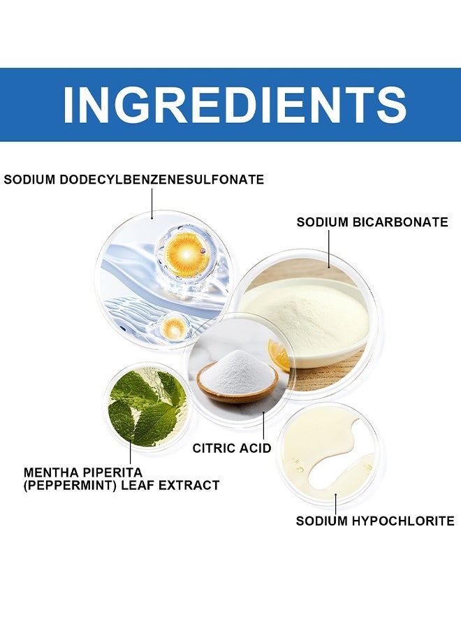 Jakehoe 12 قرص تنظيف لغسالة الملابس قابل للتفاعل الفوار، منظف غسالة لإزالة الترسبات، أقراص تنظيف عميقة، مناسبة لتنظيف الغسالة، التعقيم، إزالة الأوساخ، أقراص منظف الغسالة تساعد في إزالة الرواسب المسببة للرائحة - Image 3