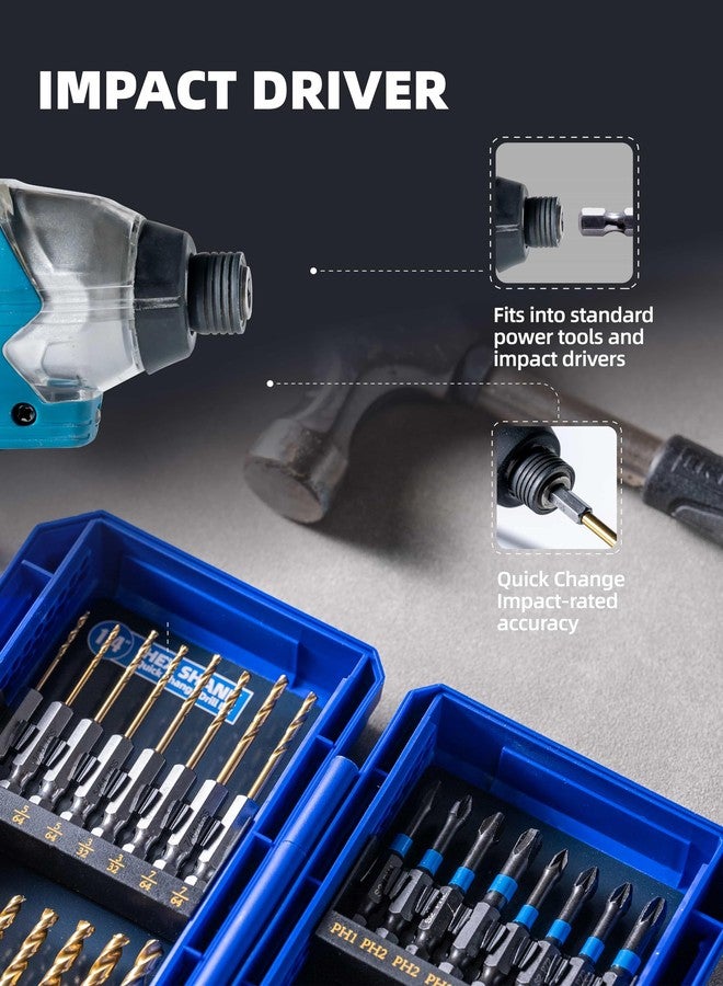 HIGHFIRE 30PCS Impact Driver Bit Set Include Screwdriver Bit Set,Step Drill Bit,Hex Shank Drill Bit with Tough Stackable Case, Idea for Hanging Pictures, Assembling Furniture and Home Tasks - Image 4