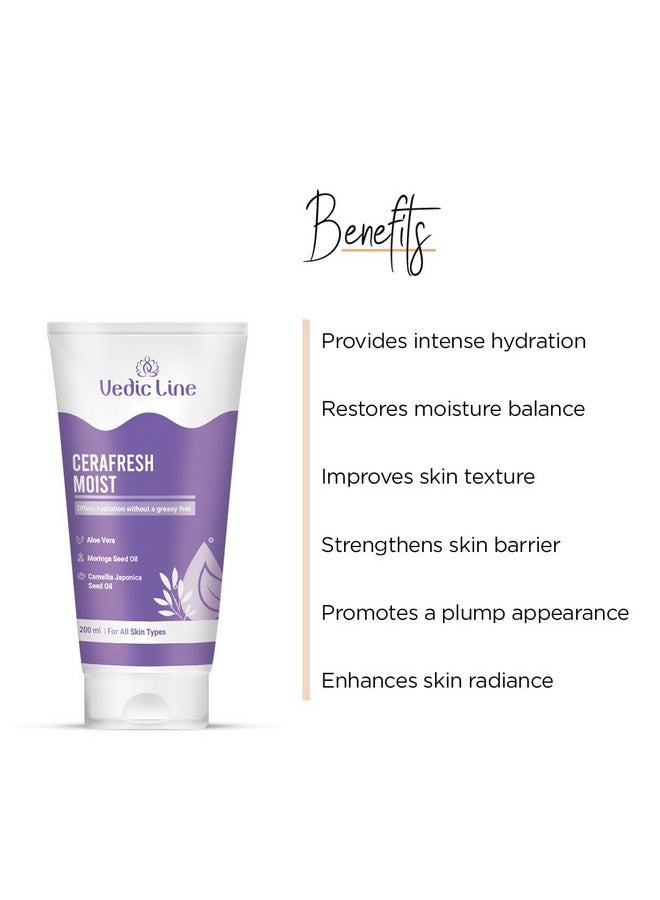 Vedic Line Vedicline CeraFreshMoist Daily Moisturizer For Deep Nourishment & Skin Barrier Support with Aloe & ceramides for Soft and Dry Free Skin 200 ml - Image 2