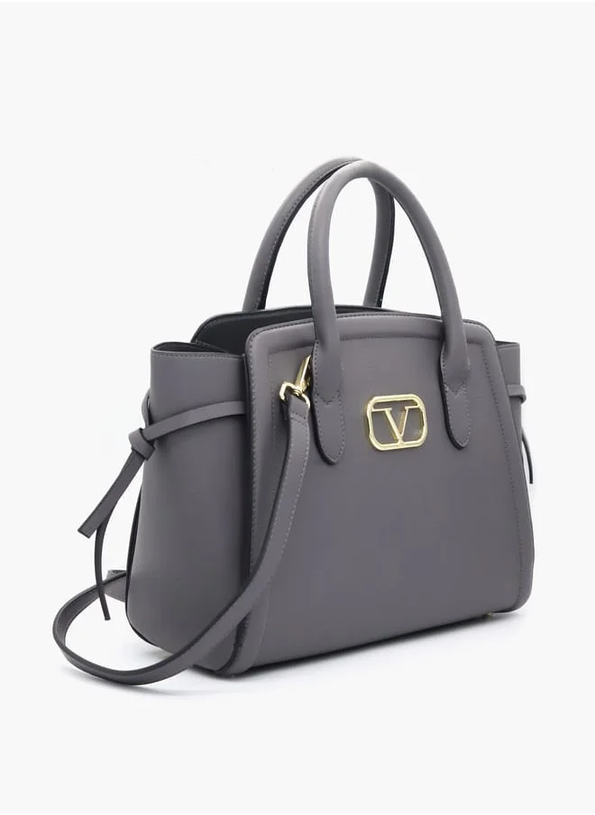 V Italia Solid Shopper Bag with Adjustable Strap