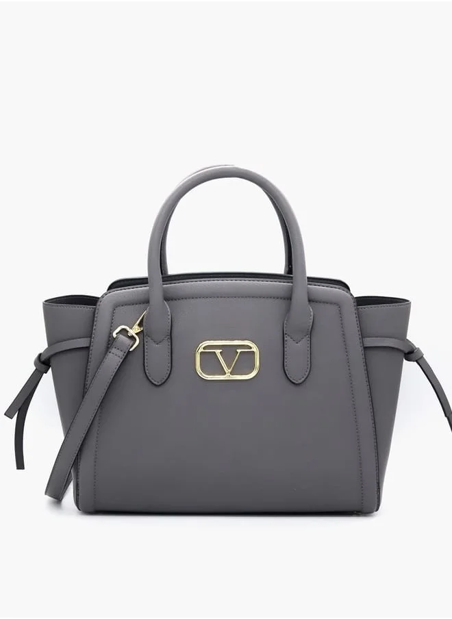 V Italia Solid Shopper Bag with Adjustable Strap