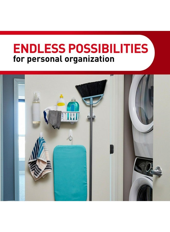 كوماند حامل مكنسة وممسحة معلق على الحائط من كوماند، حامل مكنسة وممسحة معلق على الحائط بدون أي ضرر، منظم تنظيف منزلي بدون أدوات للمساحات المعيشية، 6 علاقات و16 شريط كوماند - Image 2