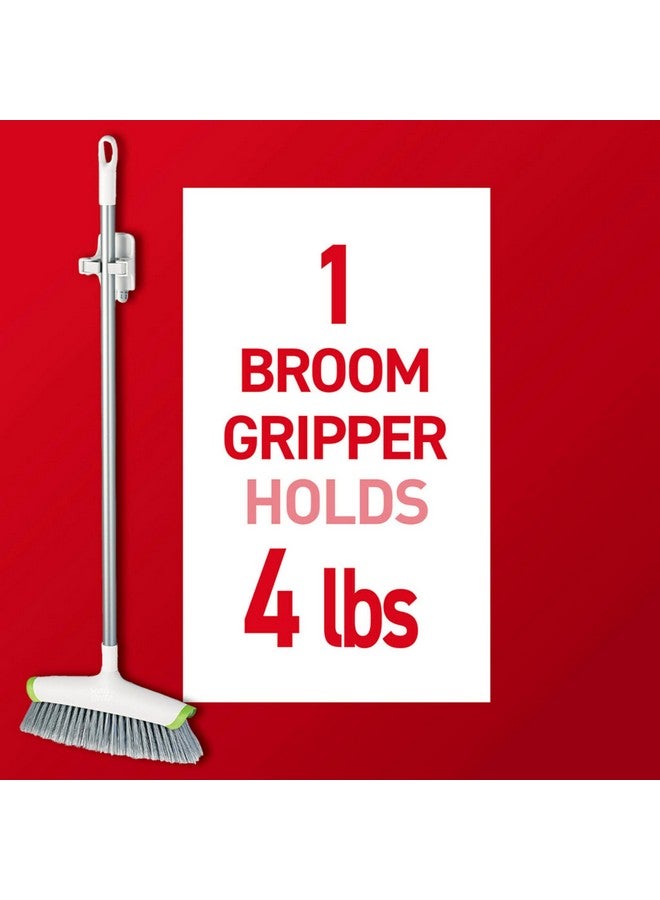 كوماند حامل مكنسة وممسحة معلق على الحائط من كوماند، حامل مكنسة وممسحة معلق على الحائط بدون أي ضرر، منظم تنظيف منزلي بدون أدوات للمساحات المعيشية، 6 علاقات و16 شريط كوماند - Image 3