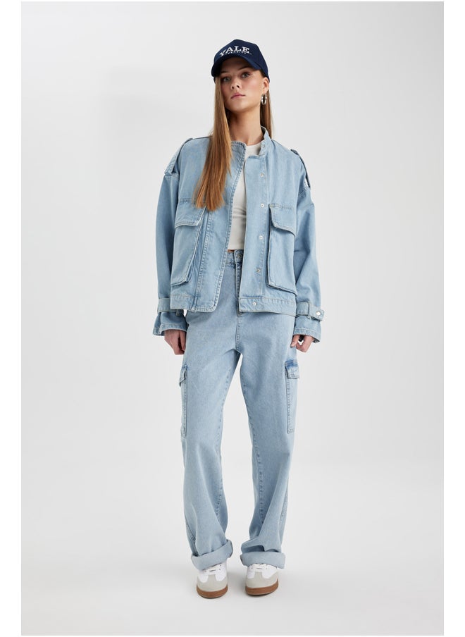 DeFacto - Woman Wideleg Cargo Denim Trousers - Image 1