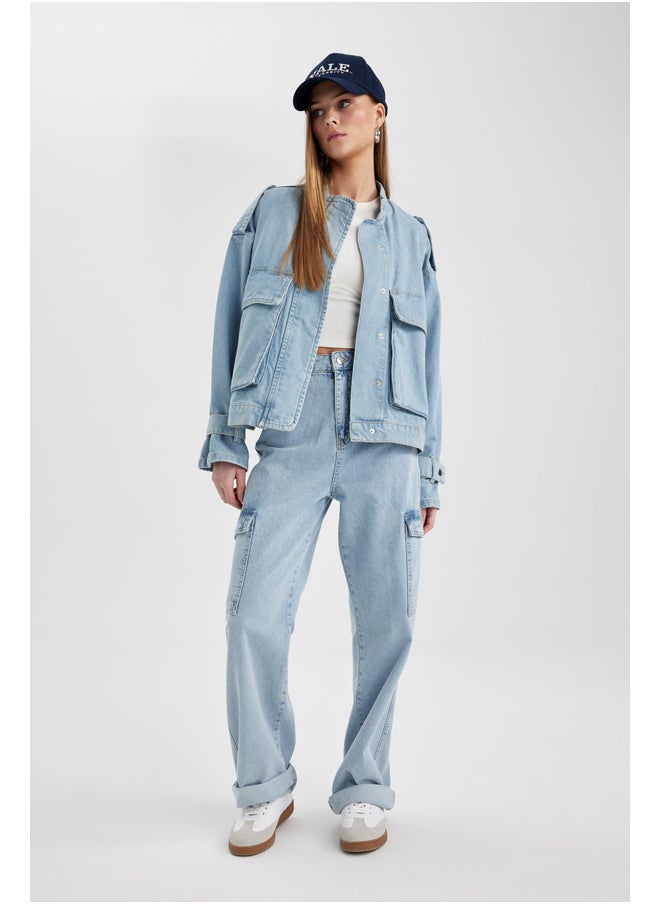 DeFacto - Woman Wideleg Cargo Denim Trousers - Image 1