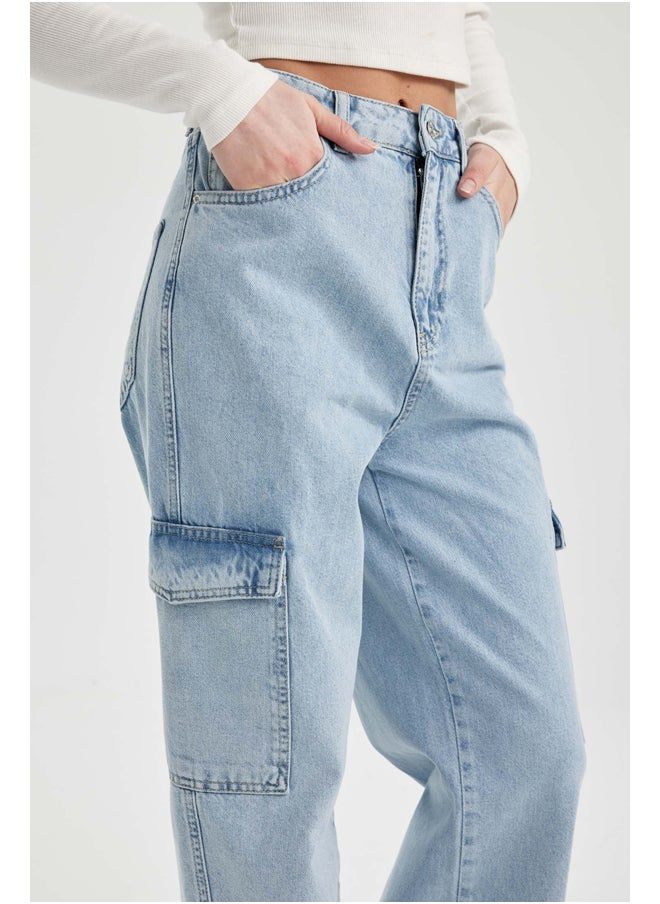 DeFacto - Woman Wideleg Cargo Denim Trousers - Image 1