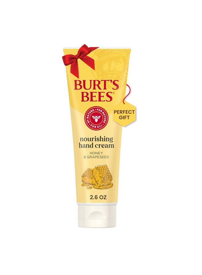 بيرتس بيز هدايا عيد الميلاد من Burt's Bees، كريم مغذي لليدين بزيت العسل وبذور العنب، للعناية بالبشرة من مصادر طبيعية، 2.6 أونصة - Image 1