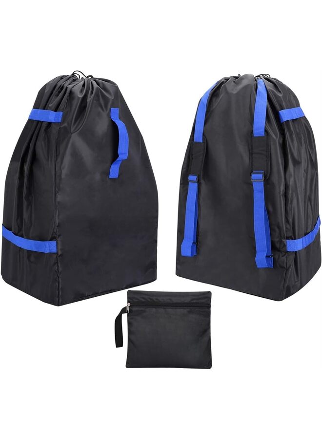Car Seat Travel Bag Backpack for Air Travel Universal Infant Carseat Gate Check Bag Cover for Airplane, Foldable with Pouch (Color : Blue) - Image 2