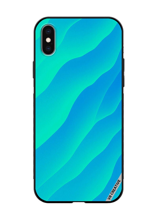 VR CREATIVE Protective Case Cover For Apple iPhone X/XS Blue Abstract2 Design Multicolour - Image 1
