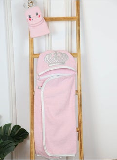 FUN MOMENT Cute Baby Towel with Mitten with Cute Designs for Newborn Baby Hooded Baby Towel  - Image 1