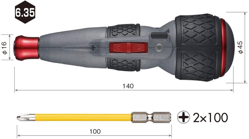 Vessel 220USB-S1 Electric Ball Grip, Screwdriver with 1 Bit - Image 2