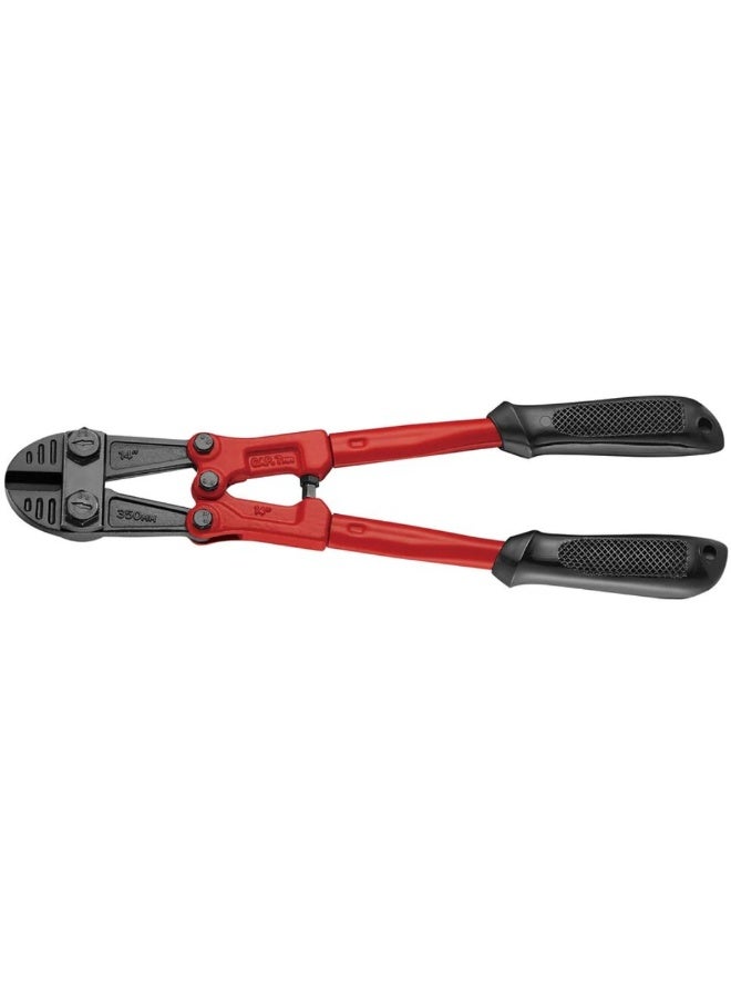 Bolt Cutter 350mm (14 Inch), Heavy Duty Compound Action Steel Cutter with Hardened Cutting Edge, Adjustable Centering Screw & Tubular Grip Handle – BC414