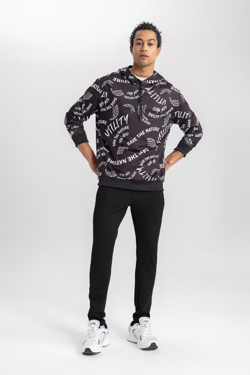 DeFacto Man DeFactoFit Standard Fit Hooded Scuba Fabric Sports Sweatshirt  - Image 4
