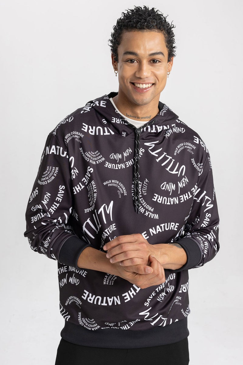 DeFacto Man DeFactoFit Standard Fit Hooded Scuba Fabric Sports Sweatshirt  - Image 1