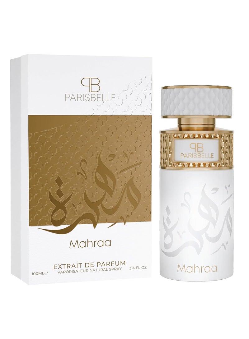 Parisbelle Mahraa Oasis Collection Extrait de Parfum Unisex 100ml | Long Lasting Fruity Spicy Oriental Oud Fragrance | Peach Saffron Woody Musk Luxury Perfume for Men & Women | Premium Signature Scent - Image 1