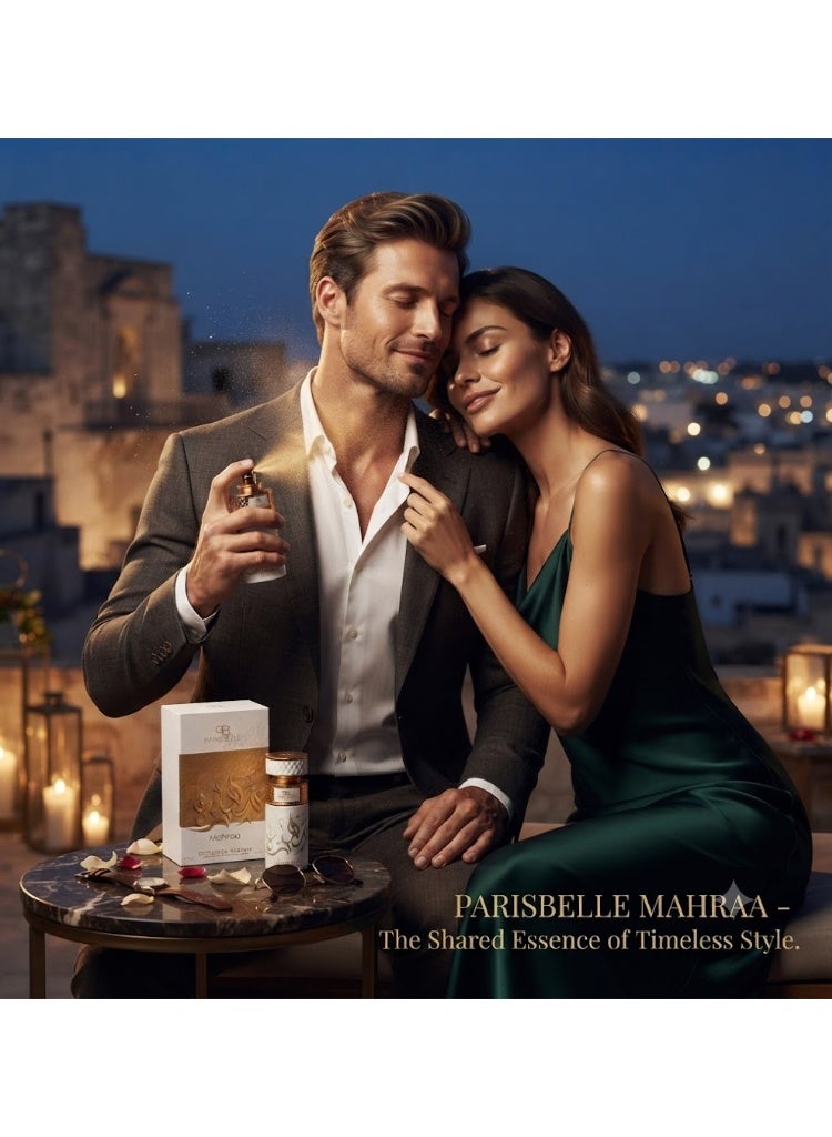 Parisbelle Mahraa Oasis Collection Extrait de Parfum Unisex 100ml | Long Lasting Fruity Spicy Oriental Oud Fragrance | Peach Saffron Woody Musk Luxury Perfume for Men & Women | Premium Signature Scent - Image 2
