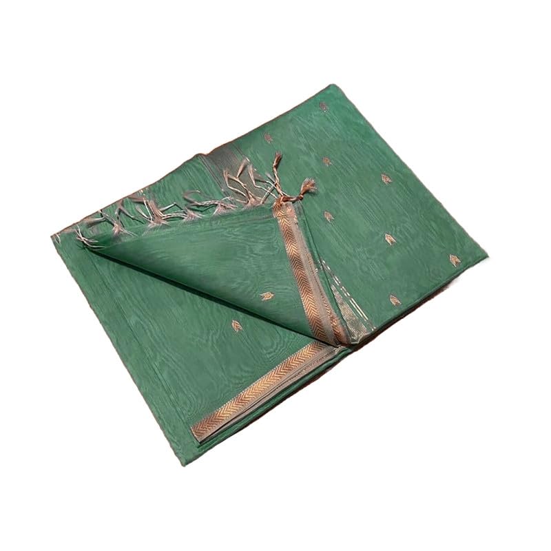 SheenKraft | Women's Semi Tussar Silk Zari Weaving Saree with Running Blouse Attached (12600 Mint_Green) - Image 2