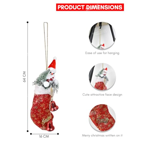 VikriDA 1Pc Snowman Red Pouch Hanging Ornament | Cute Snowman Christmas Tree Decoration for Xmas Home & Party Décor - Image 2