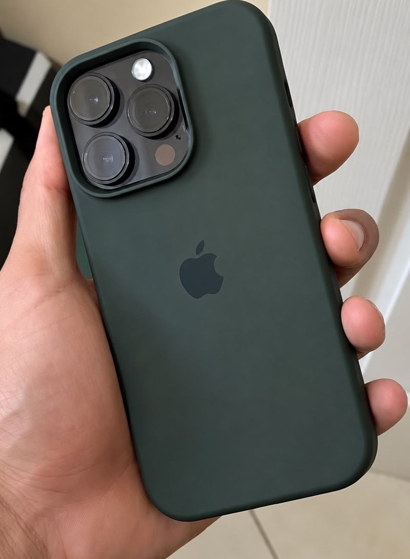 Silicone Case for iPhone 16 Pro Max – Soft-Touch Shockproof Slim Protective Cover with Soft Inner Lining, Camera Protection & Anti-Slip Grip -Dark Green
