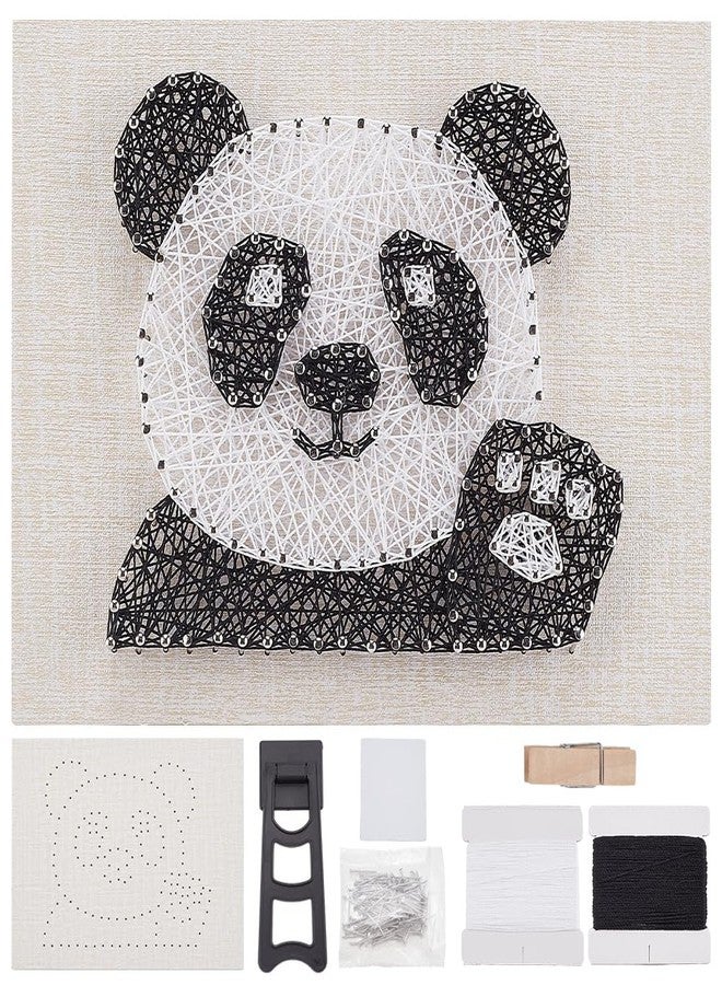 ACRNIGHEET Panda String Art Kit, DIY Craft Nails for String Art, String Nail Art Craft for Beginners, DIY Making Unique Home Wall Table Decorations with Display Frame, Suitable for Gift Giving - Image 1
