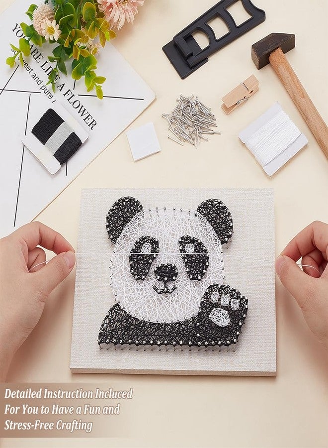 ACRNIGHEET Panda String Art Kit, DIY Craft Nails for String Art, String Nail Art Craft for Beginners, DIY Making Unique Home Wall Table Decorations with Display Frame, Suitable for Gift Giving - Image 5