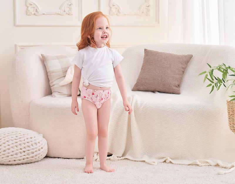 CHUNG Little Girls Toddlers Cotton Briefs Panties Underwear 5 Pack, Ballerina, 3-4Y - Image 4